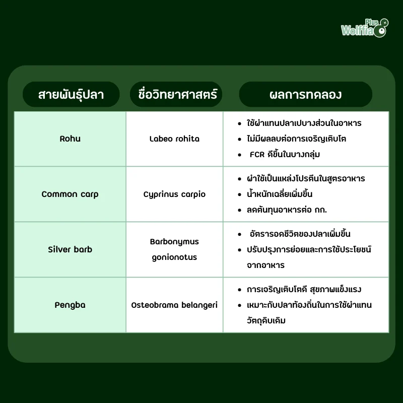 ตารางผลการทดลอง