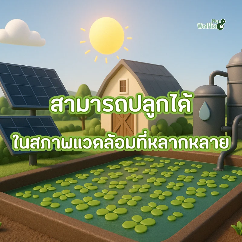 ผำปลูกได้ในหลายสภาพแวดล้อม