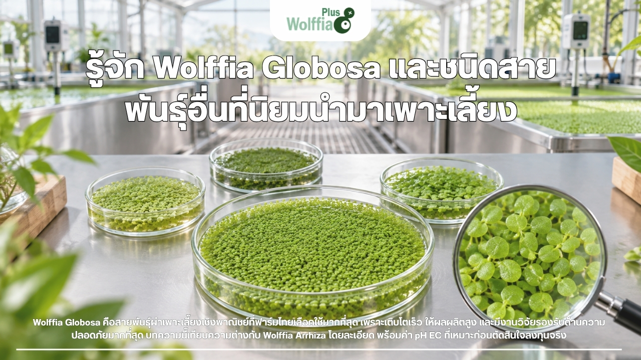 รู้จัก Wolffia Globosa และชนิดสายพันธุ์อื่นที่นิยมนำมาเพาะเลี้ยง